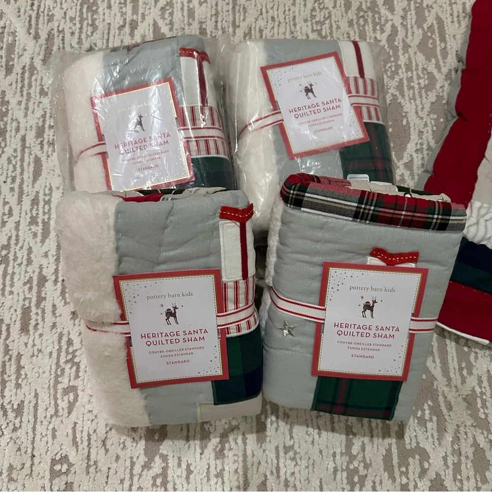 Pottery Barn Kids Christmas Pillow Case Shams Standard